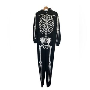 Skeleton costume 14 YOUTH H&M sweatsuit one piece HALLOWEEN HOODED QUALITY